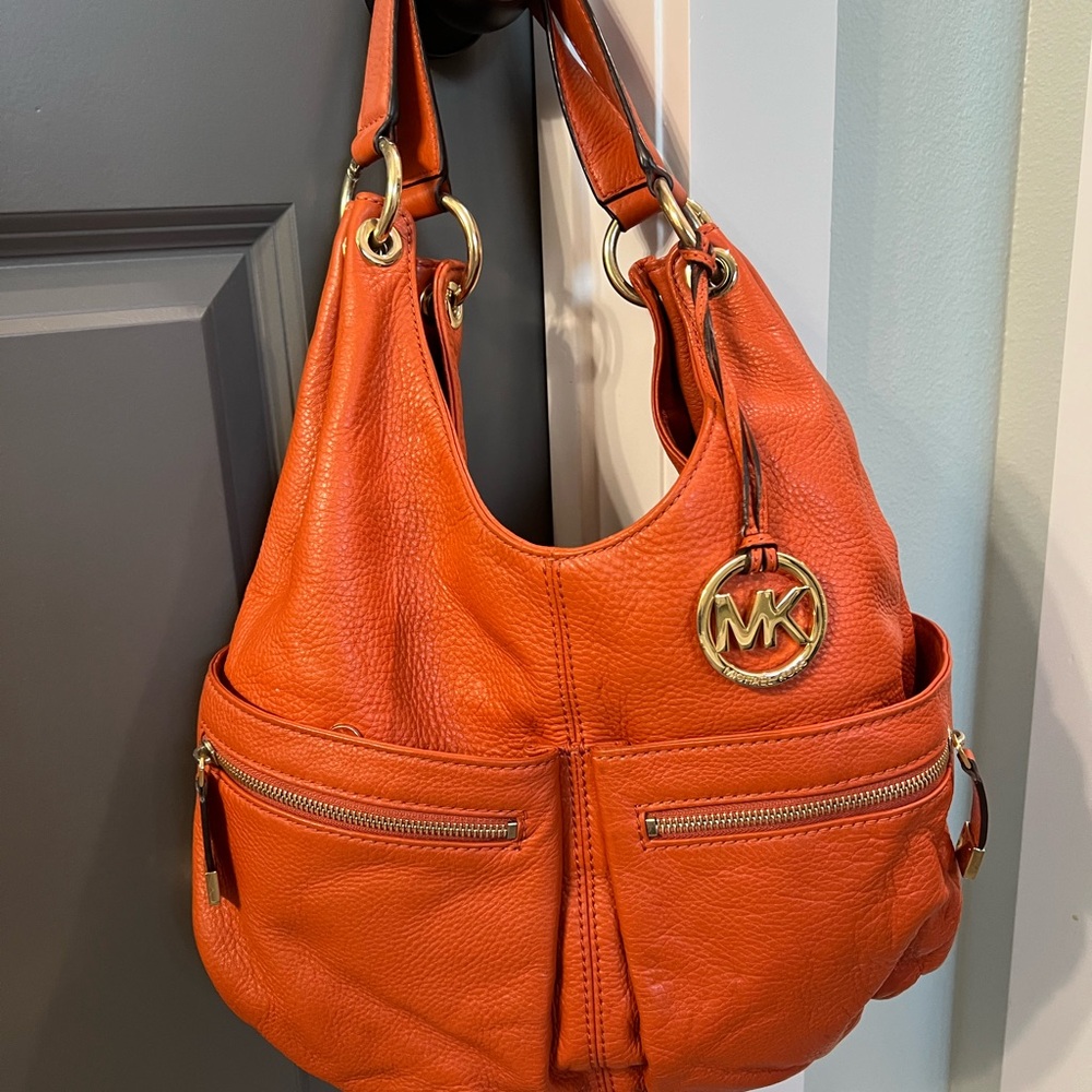 Michael Kors Vibrant Orange Hobo Bag